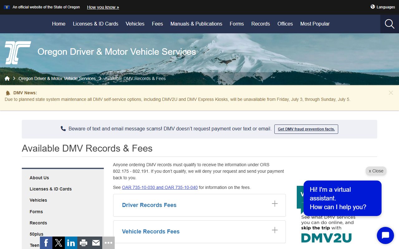 Grant County County Clerk records Oregon DMV available records