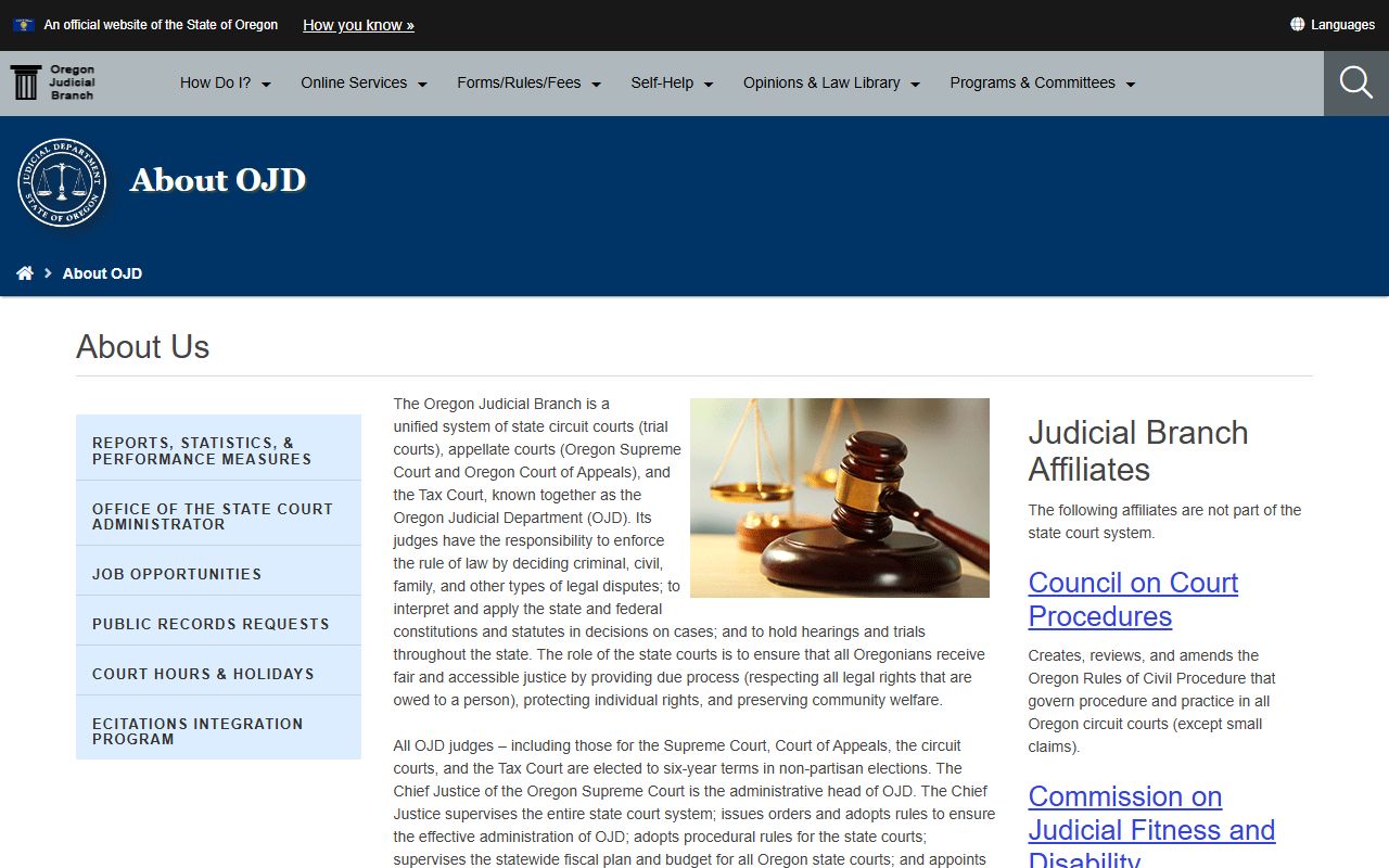 Oregon Judicial Department court system for Grant County court records