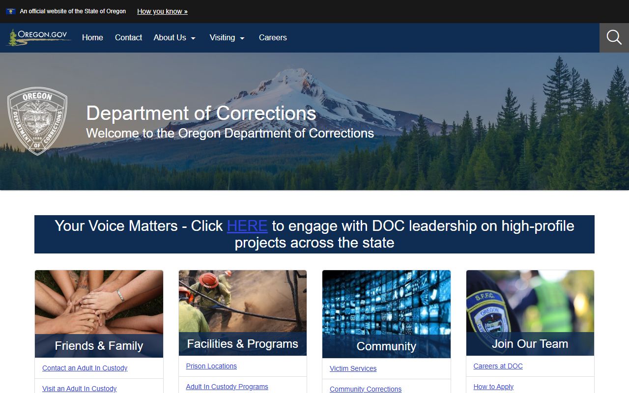 Grant County inmate search Oregon Department of Corrections source