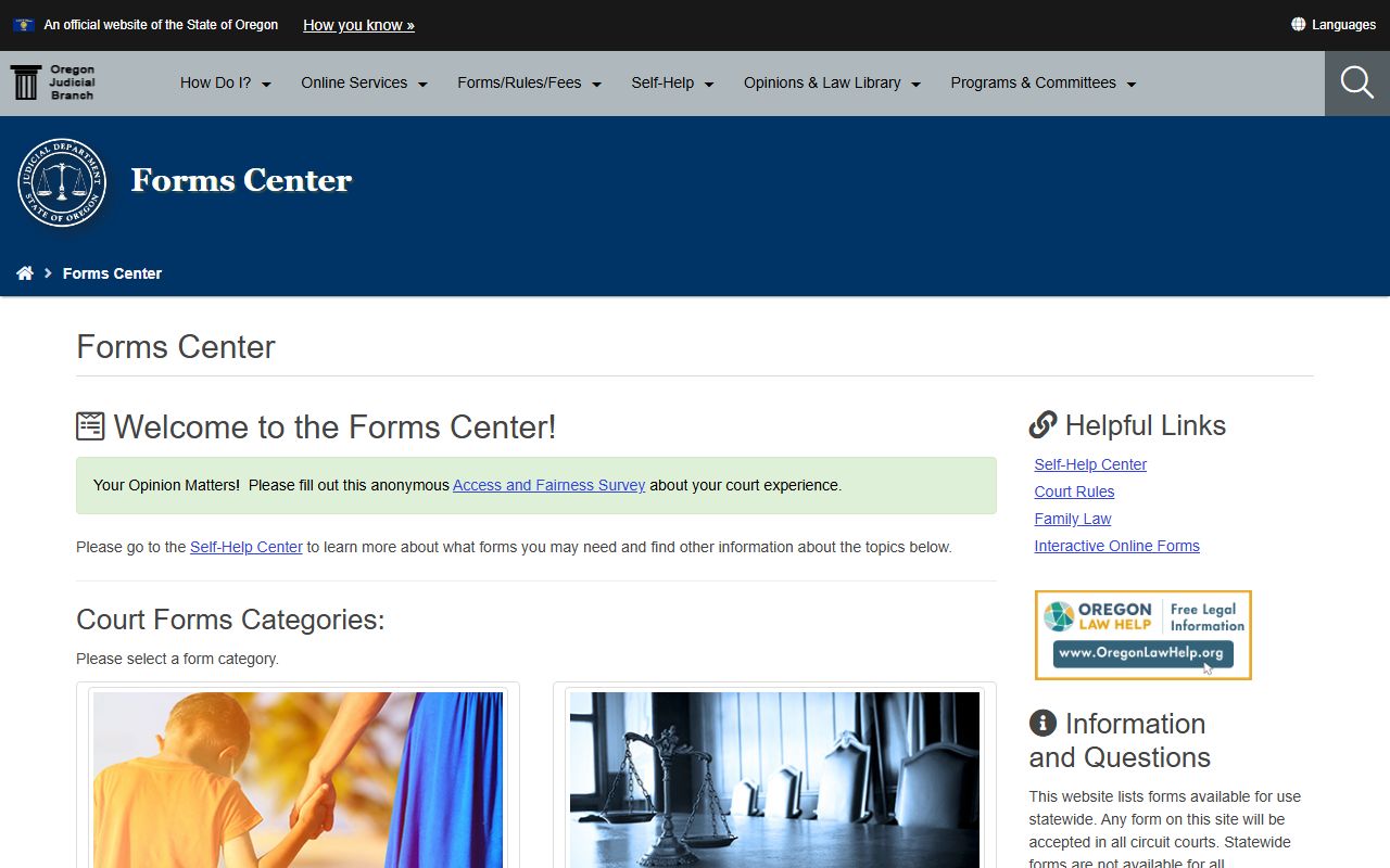 Grant County probate records OJD forms center