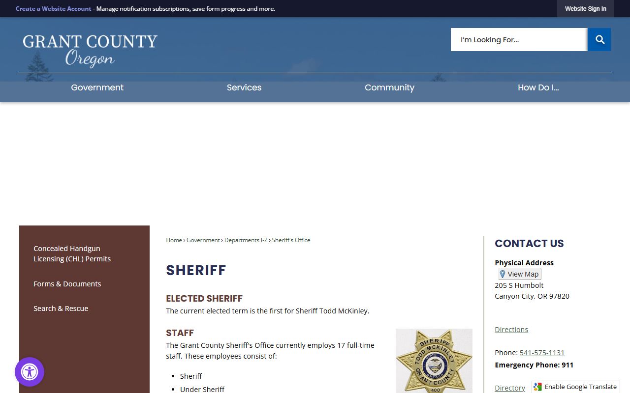 Grant County warrant search Sheriff's Office source